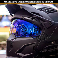 VISIERE BLEU MT HELMETS STREETFIGHTER SV  PARE-SOLEIL