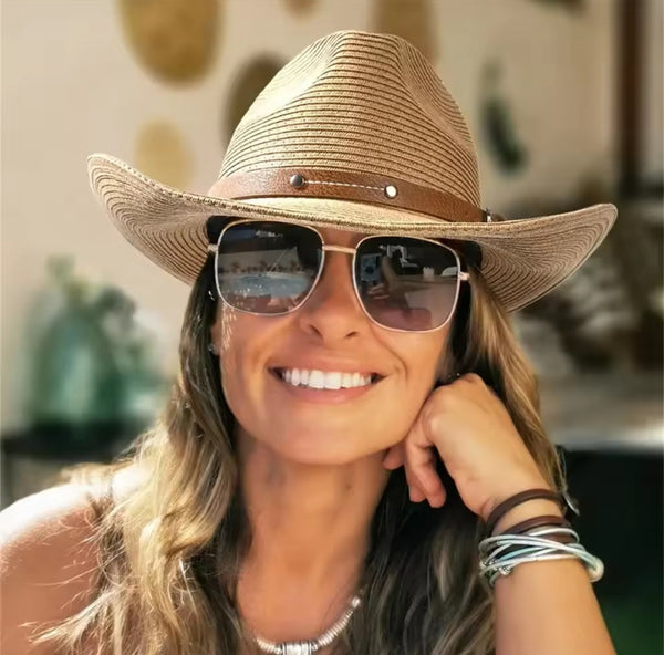 CHAPEAU DE PLAGE MIXTE BORD LARGE POUR HOMME ET FEMME COULEUR KAKI