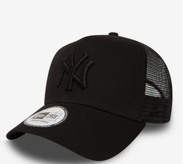 Casquette NEW ERA New York Yankees Clean Black On Black A-Frame Trucker Cap 11579474 newera