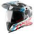 CASQUE AXOR X CROSS DUAL VISOR BLEU BLANC ROUGE