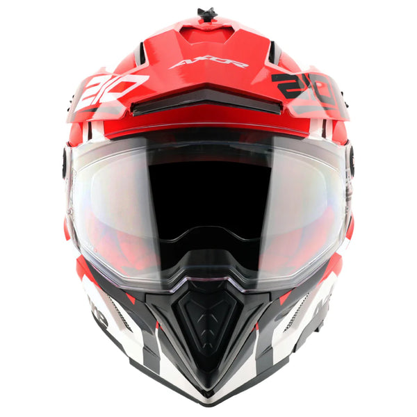 CASQUE AXOR X CROSS DUAL VISOR ROUGE BLANC NOIR
