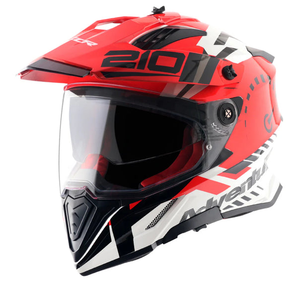 CASQUE AXOR X CROSS DUAL VISOR ROUGE BLANC NOIR
