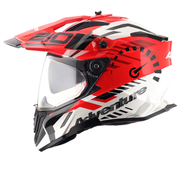 CASQUE AXOR X CROSS DUAL VISOR ROUGE BLANC NOIR