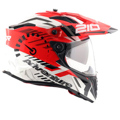 CASQUE AXOR X CROSS DUAL VISOR ROUGE BLANC NOIR