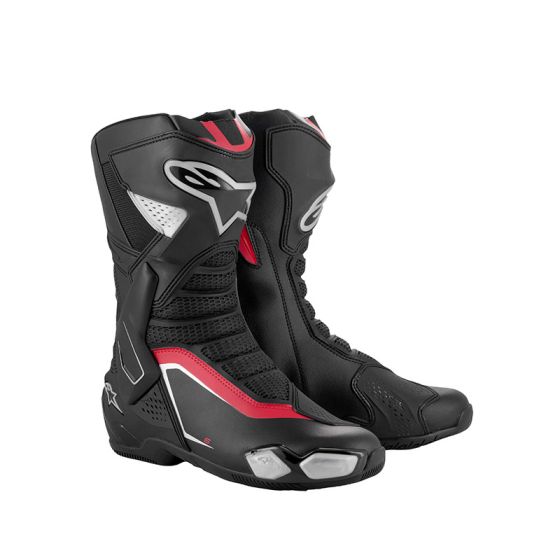 BOTTES ALPINESTARS SMX-6 V3 BTS  NOIR argenté  ROUGE 2223025