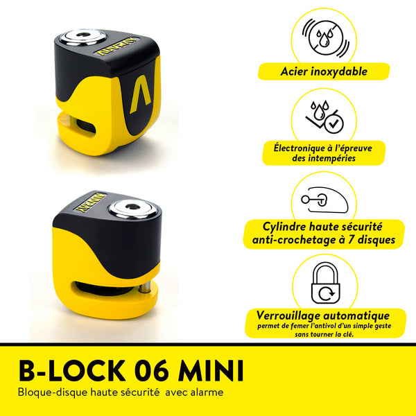 MINI BLOQUE DISQUE AUVRAY ALARME D 5.5 JAUNE ET NOIR