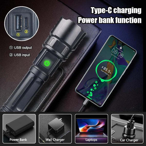LAMPE DE RECHERCHE 1km MULTIFONCTION BRISE-VITRE + POWERBANK