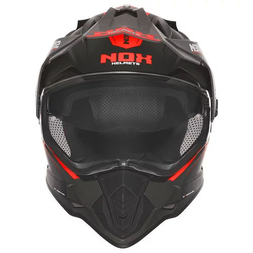 CASQUE CROSS  NOX N312 VAPOR NOIR MATT ROUGE