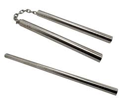 NUNCHAKU EN FER 2 EN 1 NUNCHAKU + BATON DEFENSE
