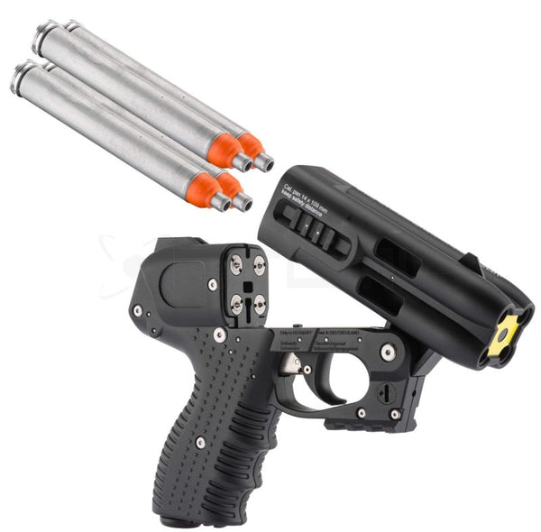 PISTOLET JPX4 JET DEFENDER COMPACT 2 + 4 CARTOUCHES SP3250 + LASER SP3260