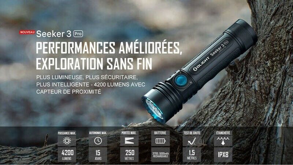 LAMPE Olight Seeker 3 Pro - Lampe Torche Rechargeable Puissante 4200 Lumens