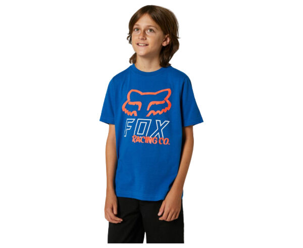 DESTOCKAGE Tee-Shirt Fox Racing Enfant Hightail Bleu Orange Fluo