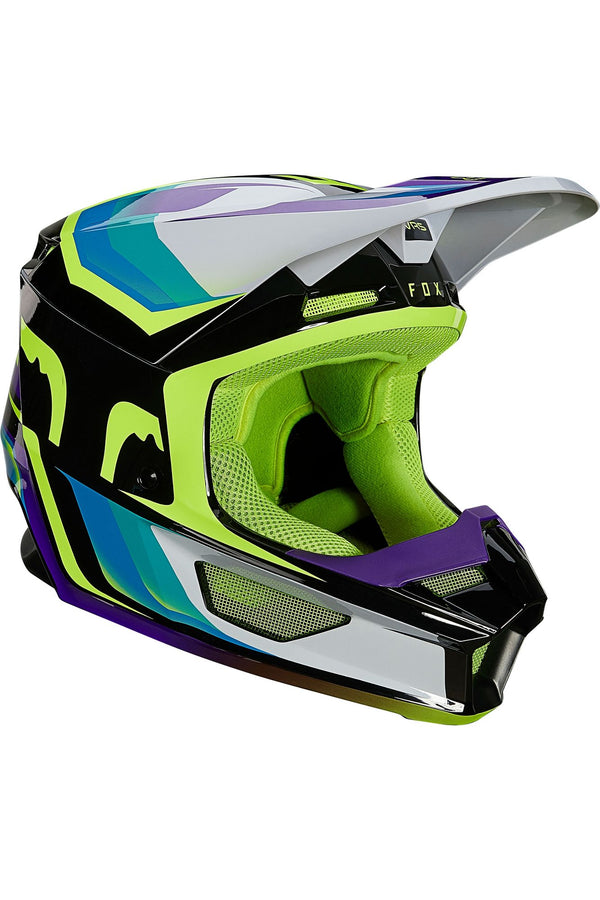 Casque Fox Racing V1 Tro Helmet Bleu Jaune Fluo