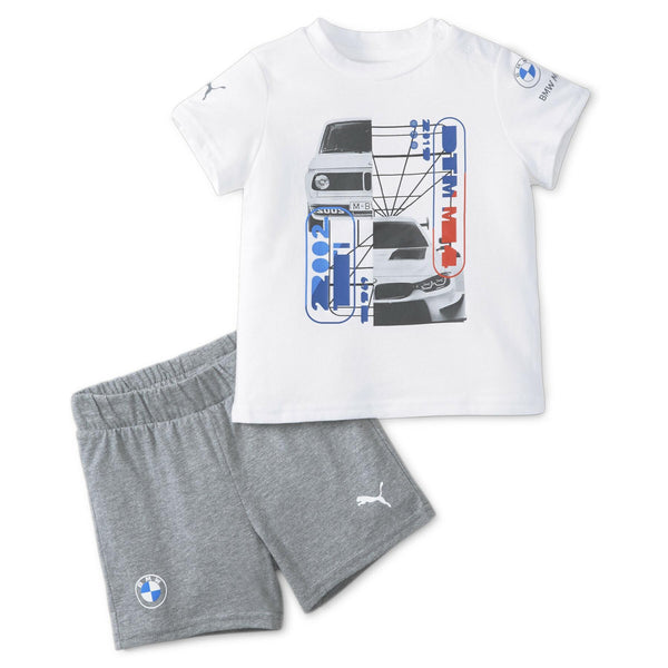 Destockage Ensemble Tee-Shirt + Short Enfant Puma Bmw Baby Set Motorsport Blanc Gris 531272 02 I0