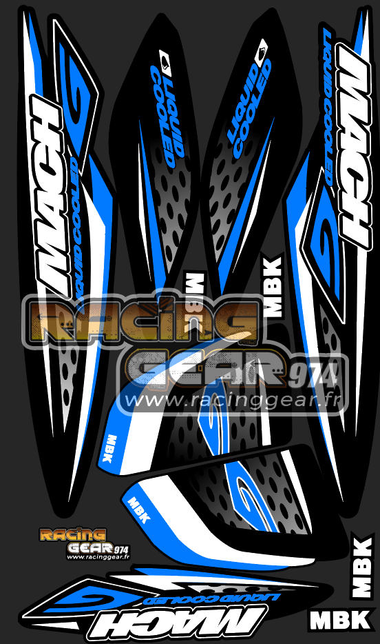 Planche Stickers Mach G Bleu