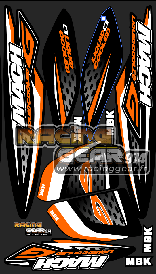 Planche Stickers Mach G Orange