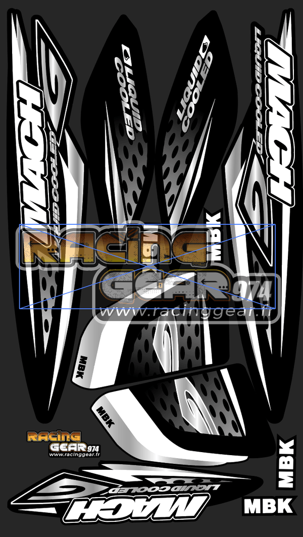 Planche Stickers Mach G Gris