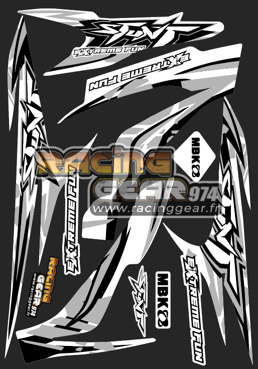 Planche Stickers Stunt Naked Gris