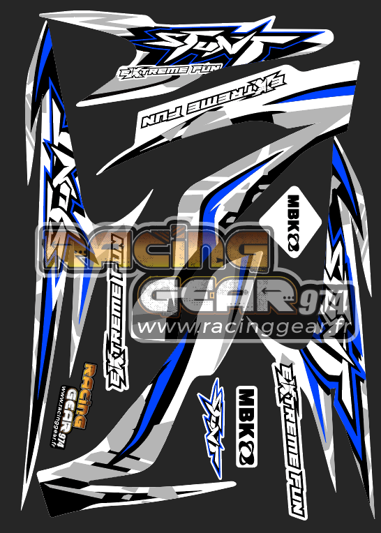 Planche Stickers Stunt Naked Bleu