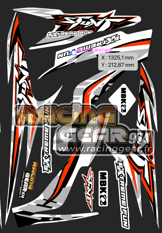 Planche Stickers Stunt Naked Orange