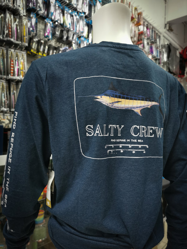 Sweat-Shirt Salty Crew Protection Uv 40 Marlin Mount Carve Navy Heather