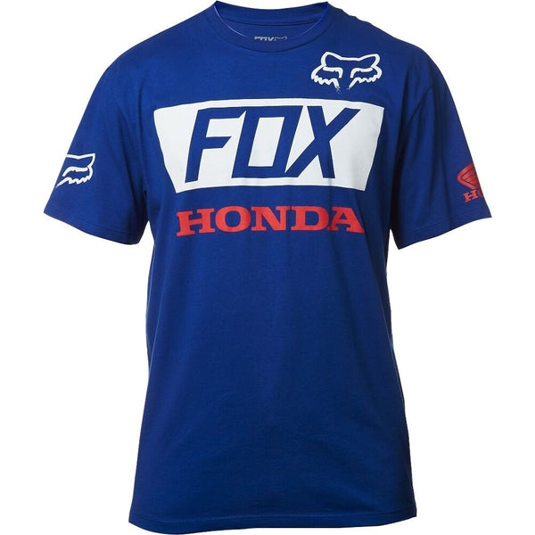 Tee-Shirt Fox Racing Honda Basic Standard Bleu Blanc Soldes
