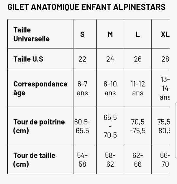 GILET PROTECTION ENFANT ALPINESTARS BIONIC PLUS YOUTH PROTECTION JACKET 6545620 155