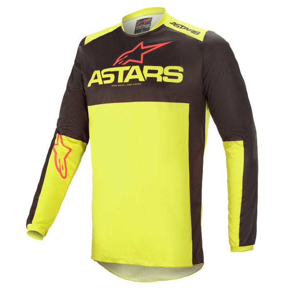 Maillot Alpinestars Fluid Tripple Jersey Noir Jaune Fluo