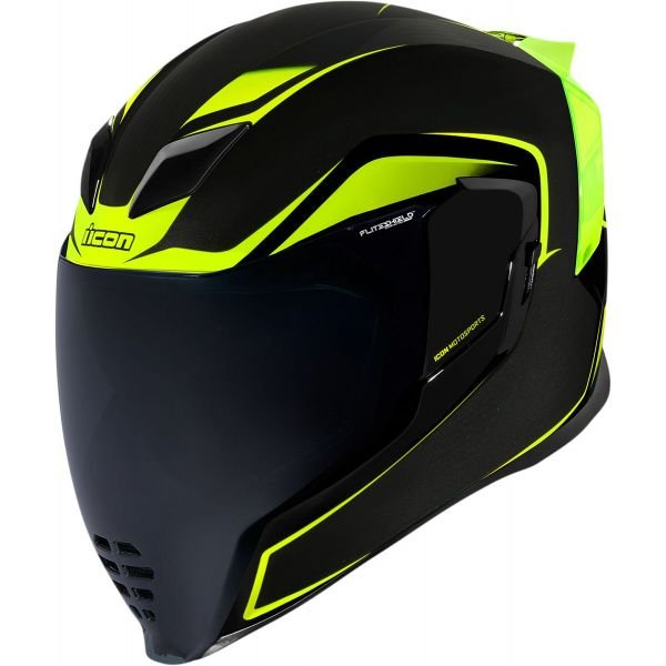 Casque Icon Helmet Airflite Crosslink Noir Jaune Fluo blackf22 casque promo