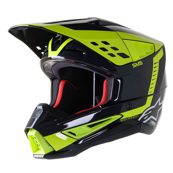 Casque Alpinestars S-M5 Beam Helmet Ece Noir Jaune Fluo