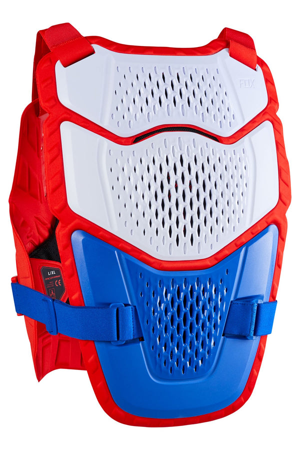 Plastron / Pare-Pierres Fox Racing RaceFrame Impact Bleu Blanc Rouge