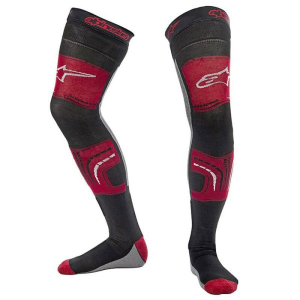 CHAUSSETTES ALPINESTARS KNEE BRACE SOCKS ROUGE NOIR GRIS 4701015311