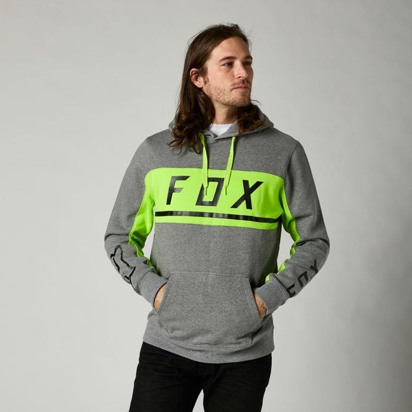 DESTOCKAGE Sweat-Shirt Fox Racing Merz Pullover Fleece Gris Jaune Fluo