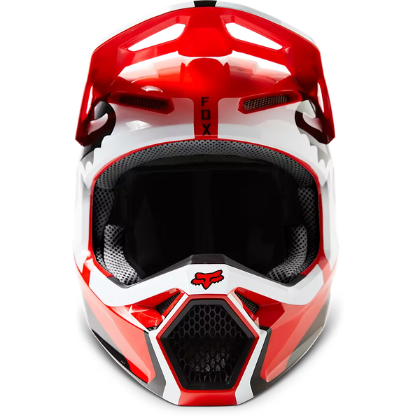 CASQUE FOX RACING LEED V1 ROUGE FLUO BLANC 29657-110