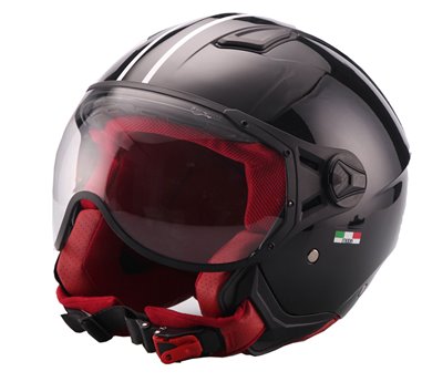 Casque Vito Jet Moda Noir Brillant