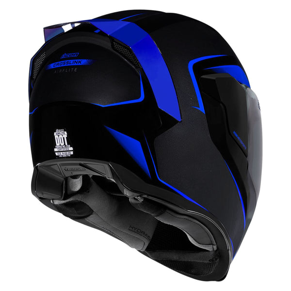 Casque Icon Helmet Airflite Crosslink Noir Bleu blackf22
