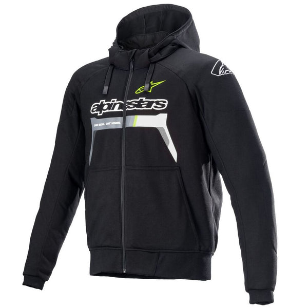 Blouson homologué Alpinestars Chrome Ignition Hoodie Noir Jaune Fluo 4200822 155