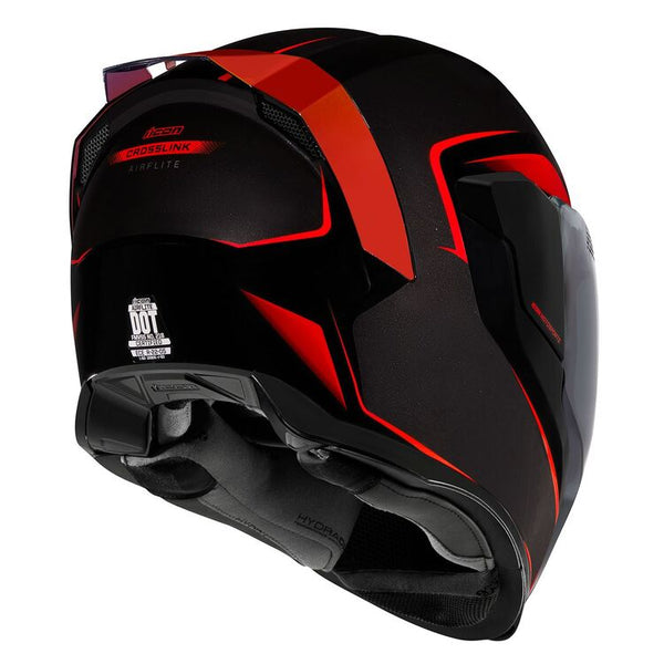 Casque Icon Helmet Airflite Crosslink Rouge Noir blackf22