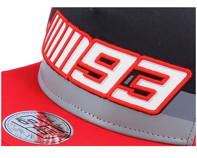 Casquette Marc Marquez 93 – Rectangles-U – Visière Plate, Fermeture Réglable – 100% Coton