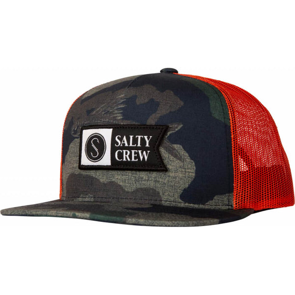 Casquette Salty Crew Alpha Twill Trucker Camo/orange