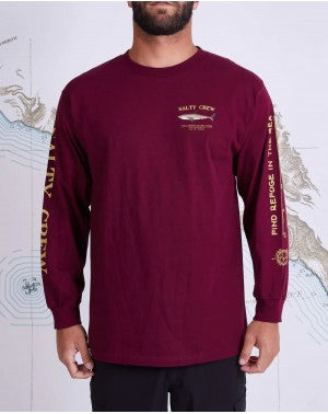 sweat salty crew bruce L/S rashguard burgundy 20135148