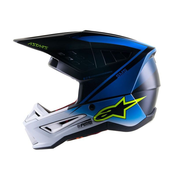 Casque Alpinestars S-M5 RAYON HELMET ECE BLEU NIGHTLIFE UCLA/ BLANC MAT  8304021 9702