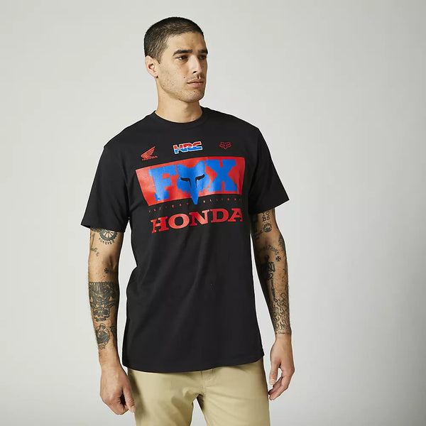 Tee-Shirt Fox Racing Honda Hrc Ss Premium Noir Rouge