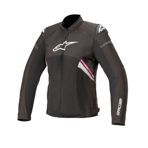 Blouson homologué Alpinestars Stella Gp Plus R V3 Leather Jacket Black White Fuchsia